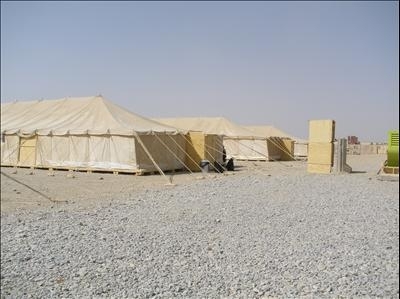 tent home with arrival to Afganistan