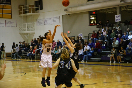 My daughter scoring the go ahead basket