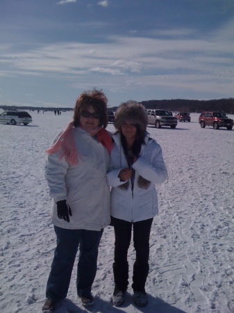 Bryanna and Mom - Standing on Lake Geneva