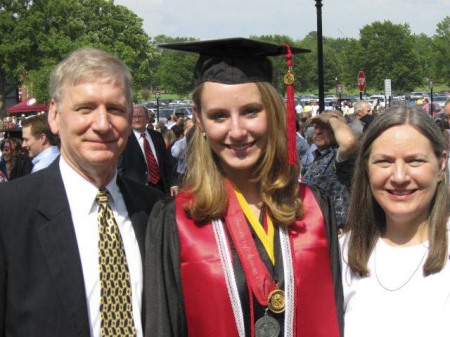 Melanie graduates in May, 2009.