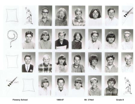 1966-67 Eighth Grade with Mr O'Neil