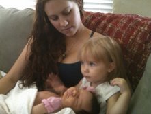 Chelsea, Tegan & baby Isabelle  7-18-09