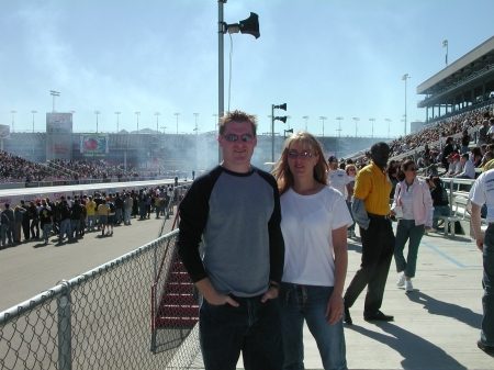 Lisa +I at the NHRA drag races in LasVegas,NV