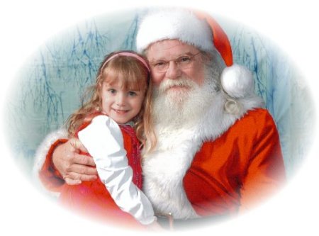 My granddaughter with Santa 2009