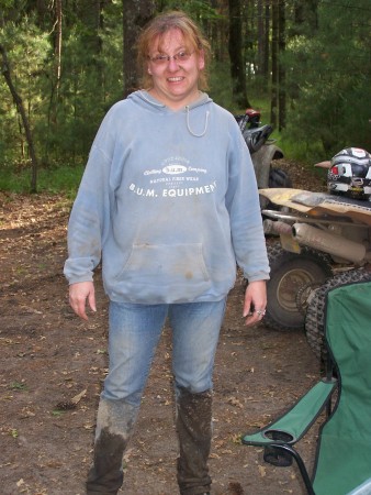 Kim - mud covered from 4-wheeling