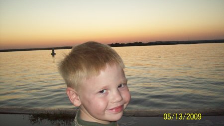 Kyle, sunset at the lake