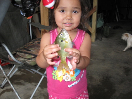 Younger Grandaughter with her fish