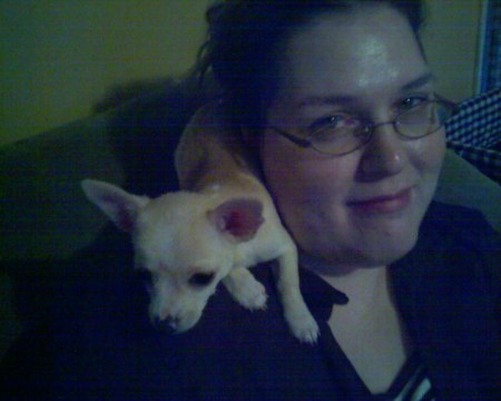 My wife and her chihuahua parrot