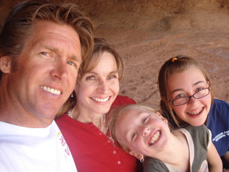 In a cave at Slickrock with my girls