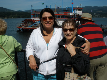 My mother and I crusing along the Columbia Gor