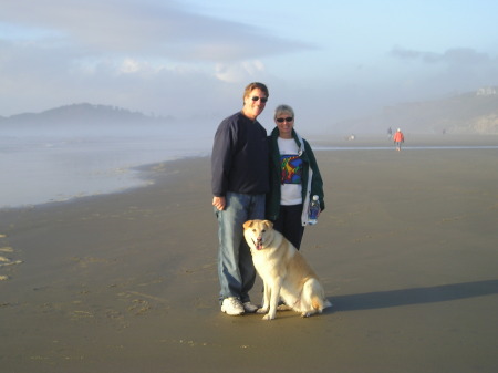 Oregon Beach with Peggy and Murphy