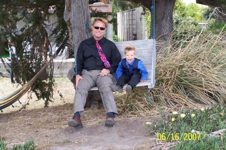 Swinging in Santa Barbara with my son Matthew.
