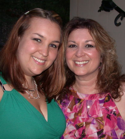 Our daughter, Julie, and me at her grad party