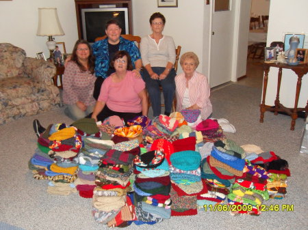 My Crochet group (I'm in the blue blouse)