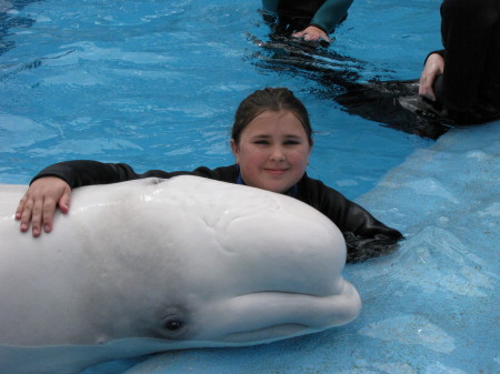 Mika & her Sea World friend, the Beluga Whale