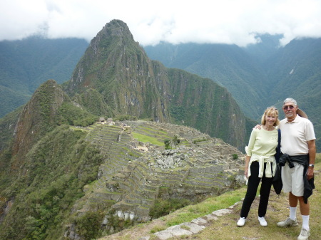 Overlooking Macchu Picchu, Incan city from the