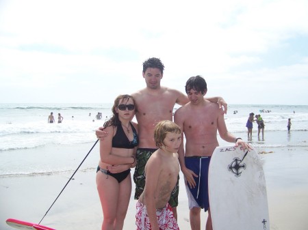 Four of My Kids on the Beach