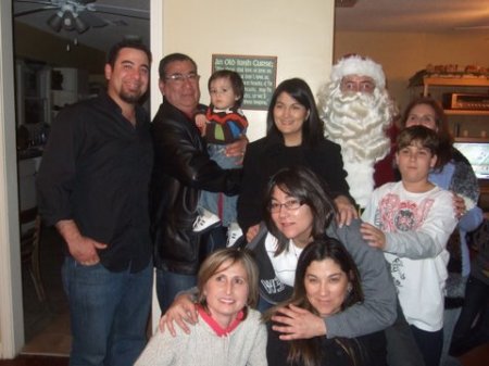 The Valadez Family with Santa 2009