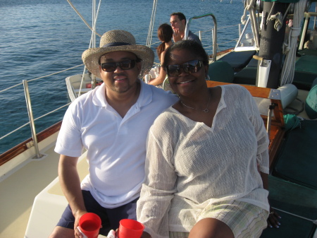Me & Eddie on sailboat in St. Thomas