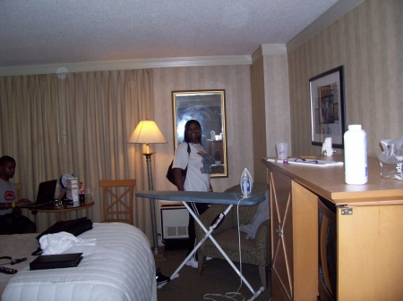 Me in hotel room Atlantic City.