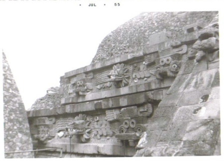 One of many bas-relief carvings in Teotihuacan