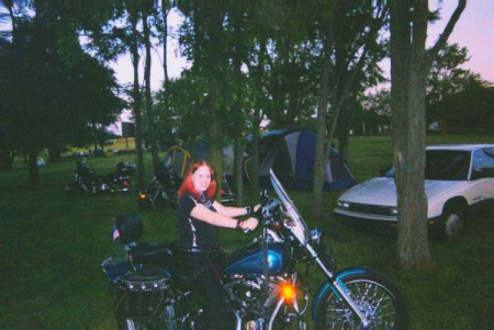 my daughter, Crystal on my ex fiances harley