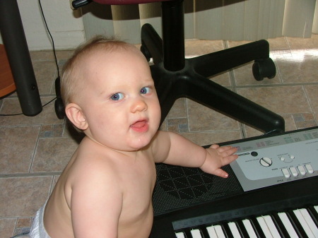 Grandson, Devon playin the keyboard