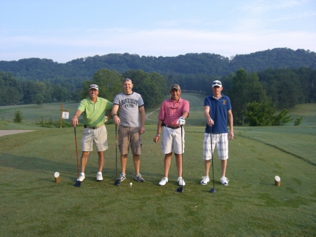 my boys and i on the first tee