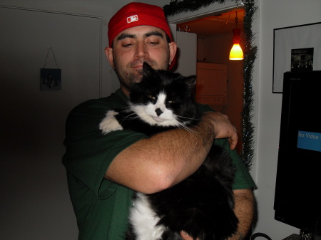 beau with his kitty oscar