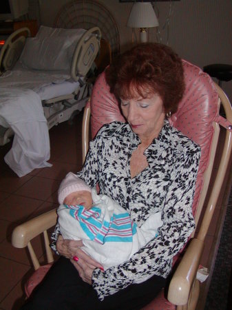 My Mom (Pat) Holding Sarah