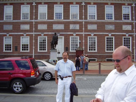 In front of Independence hall.