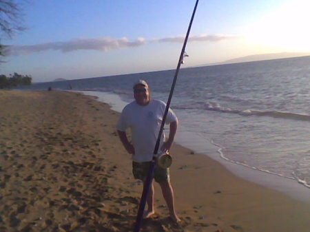 Surf fishing Maui