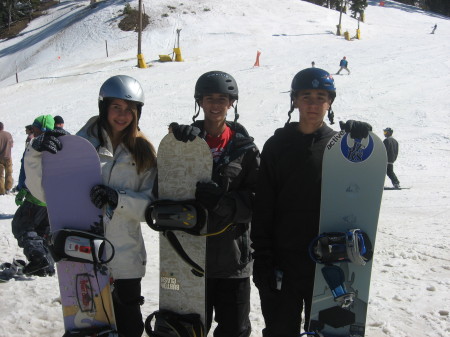 Tyler with his friends snowboarding