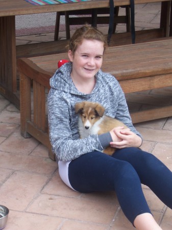 Eliza and our new Sheltie, Molly