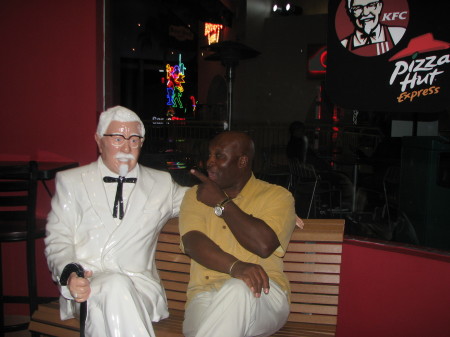 Andre talking with Col. Sanders