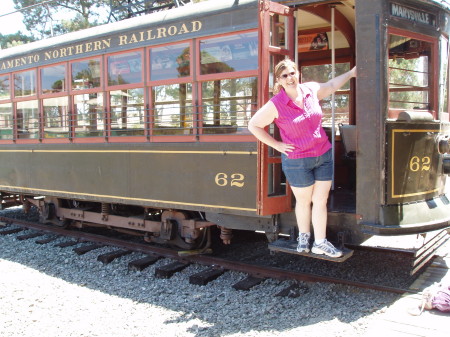 Camie on the cable car