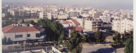 View from hotel window in city of Ammon,Jordan