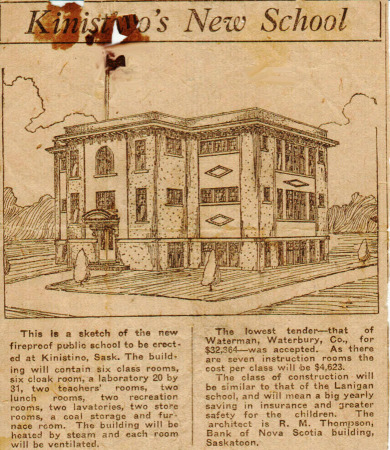 Kinistino's New School (the Old School) 1923