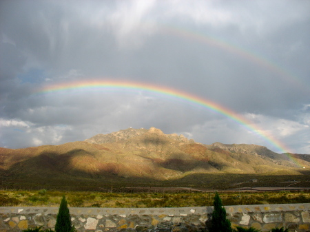 double rainbow over franklin mountains