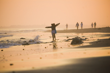 Walking on the beach in Santa Barbara