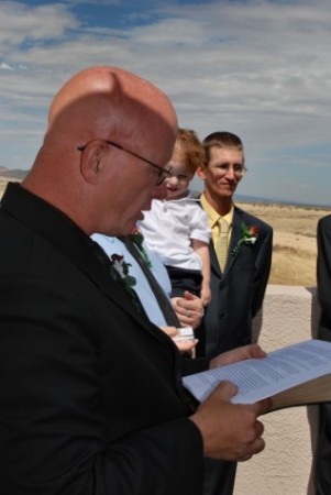 Officiating outdoor wedding