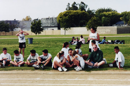 Me Coaching Jr. high track in 2001