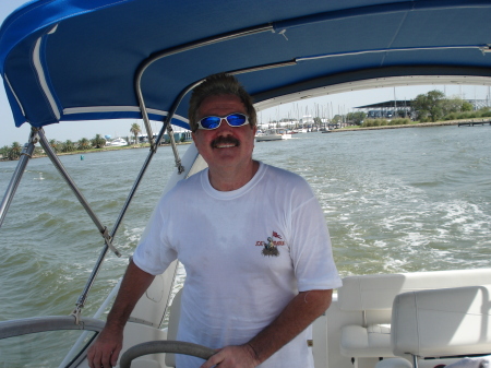 on my  boat  in  galveston bay, TX