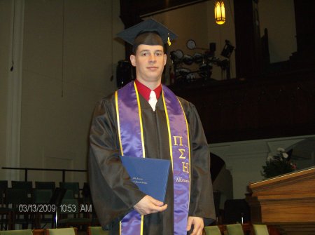 Jeremy graduating from Funeral College