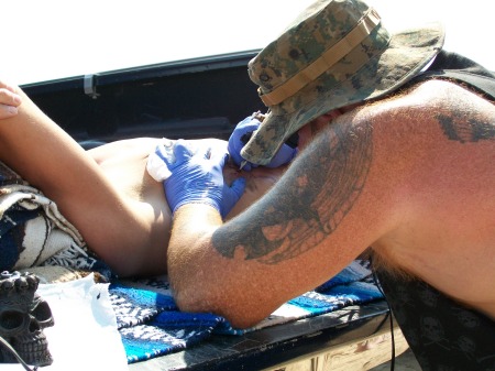 tattooing in the dunes:)