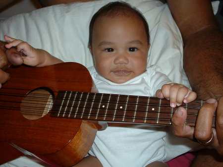 Music time, just like Daddy