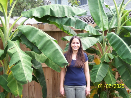 ...posing within my banana trees in my backyar