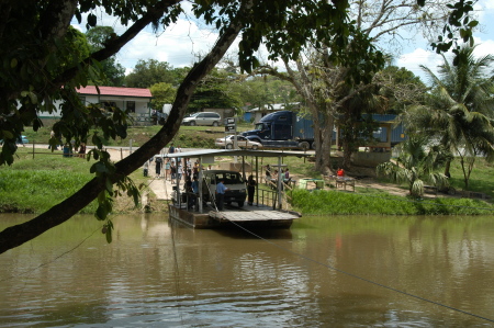 Crossing the river in Belize