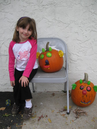 Rachael and the pumpkins