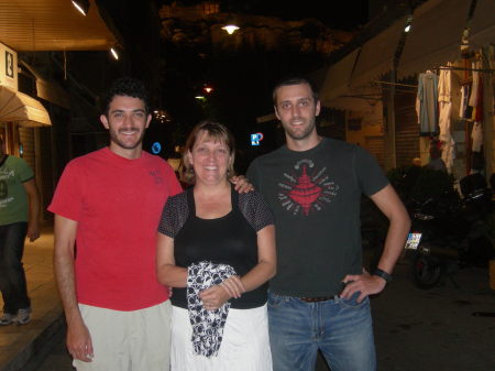 Cheryl (Freeburger) and our boys in Greece